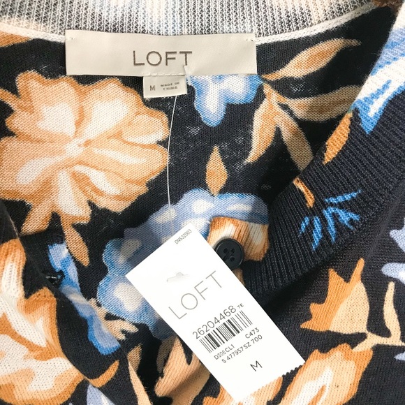LOFT Signature Cardigan Fall Floral - Picture 4 of 5